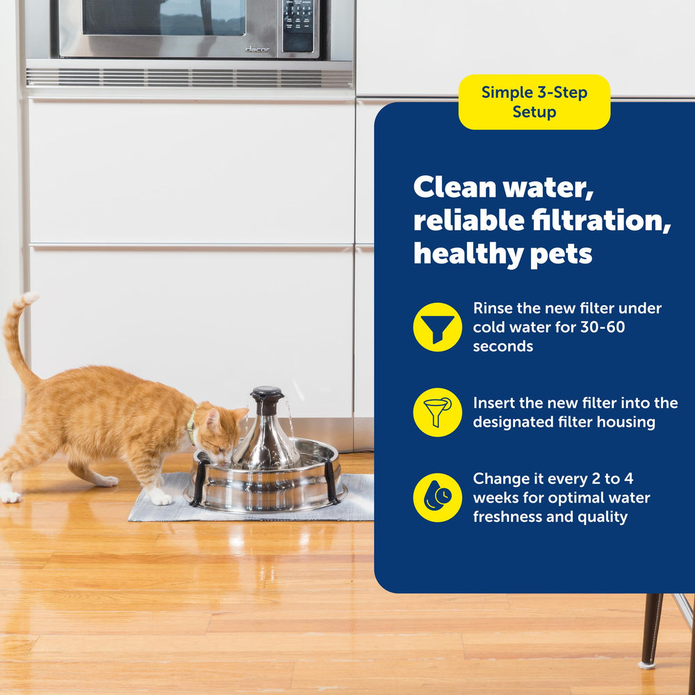 PetSafe Drinkwell 360 filtre-carbone facilite l'entretien.