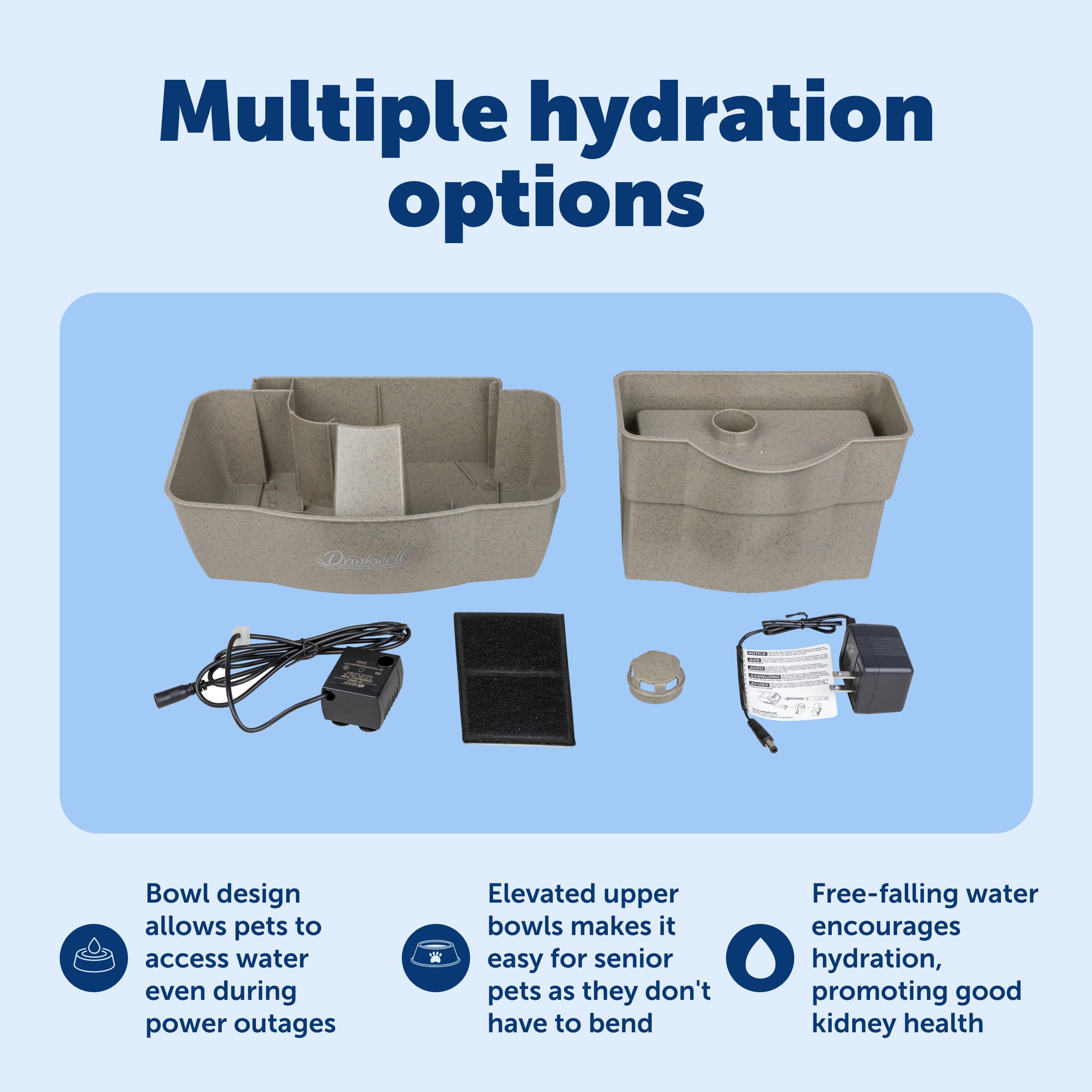 PetSafe Drinkwell base lave-vaisselle, entretien facile.
