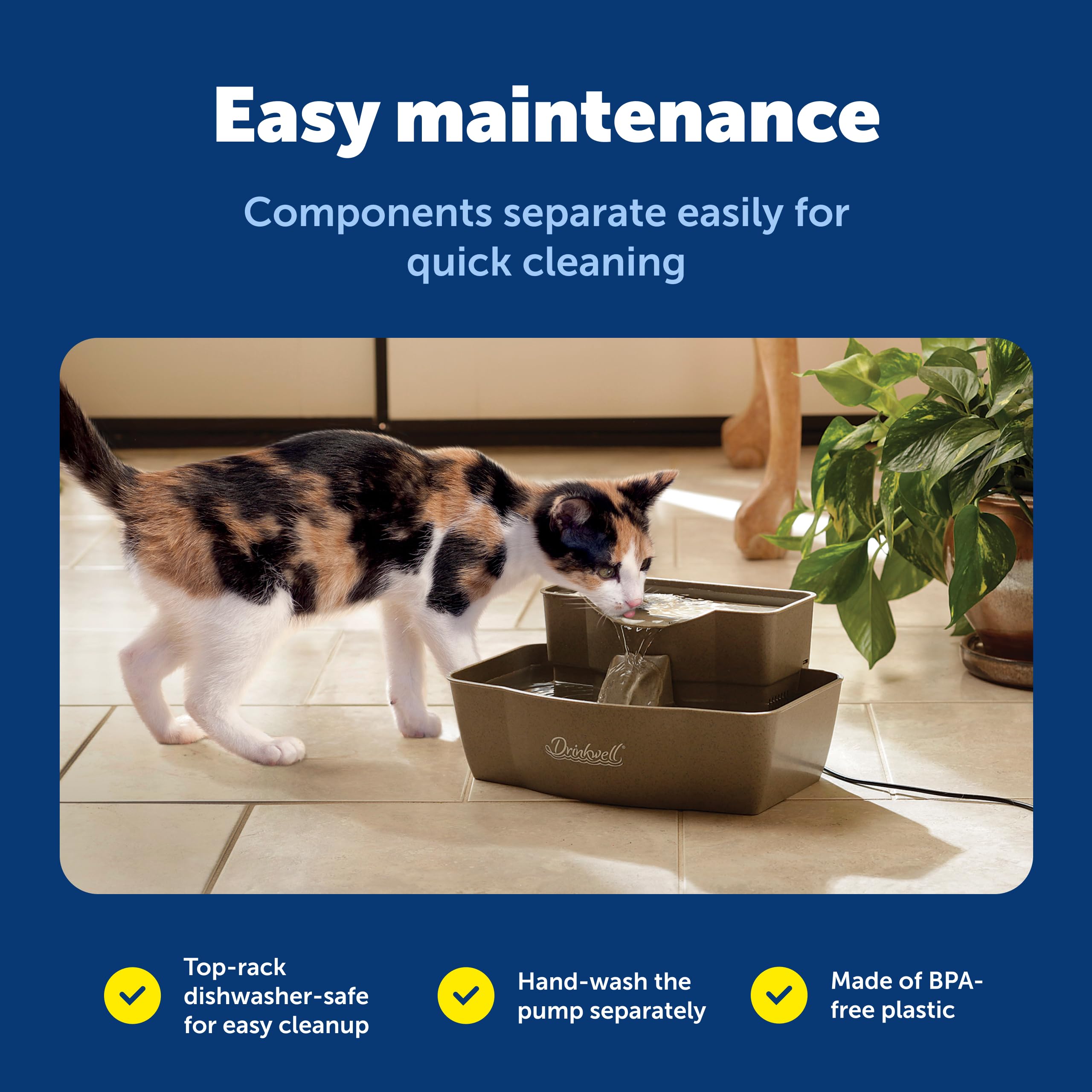 PetSafe Drinkwell flux eau tombant, jet attirant naturellement les animaux.