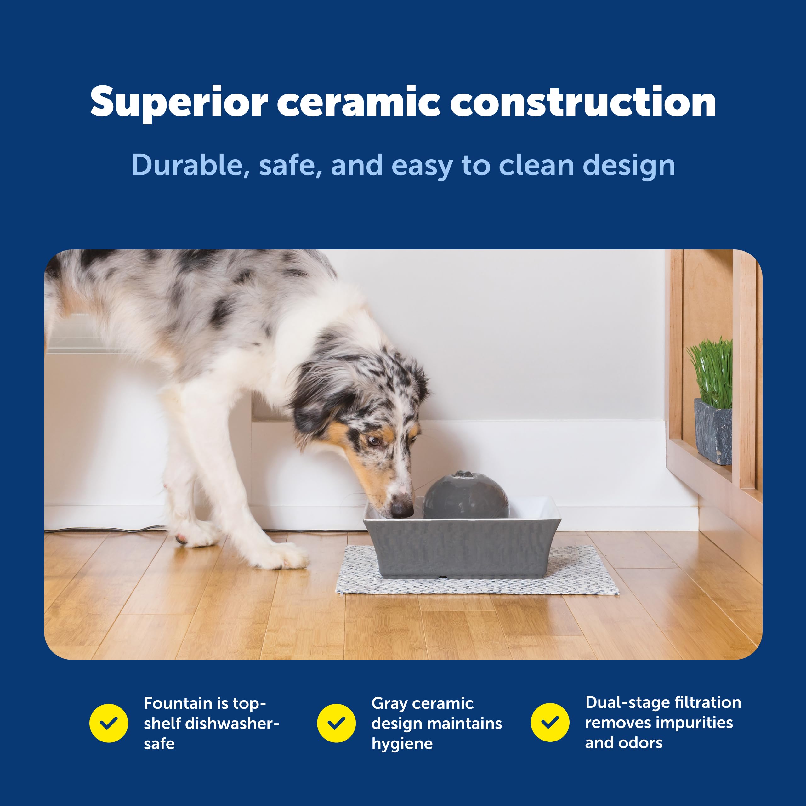 Pompe silencieuse de PetSafe Drinkwell offrant un fonctionnement discret.
