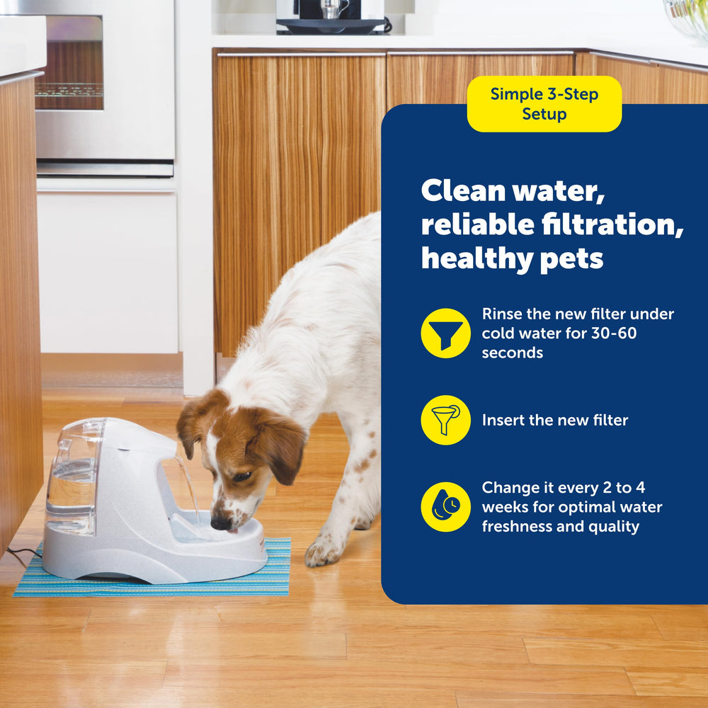 Hydratation optimale des animaux grâce à une eau au goût neutre.