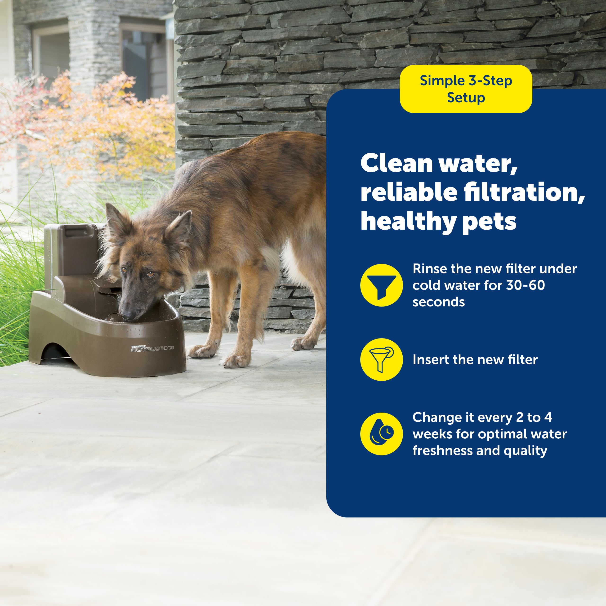 Logo PetSafe sur l’emballage Drinkwell Outdoor.
