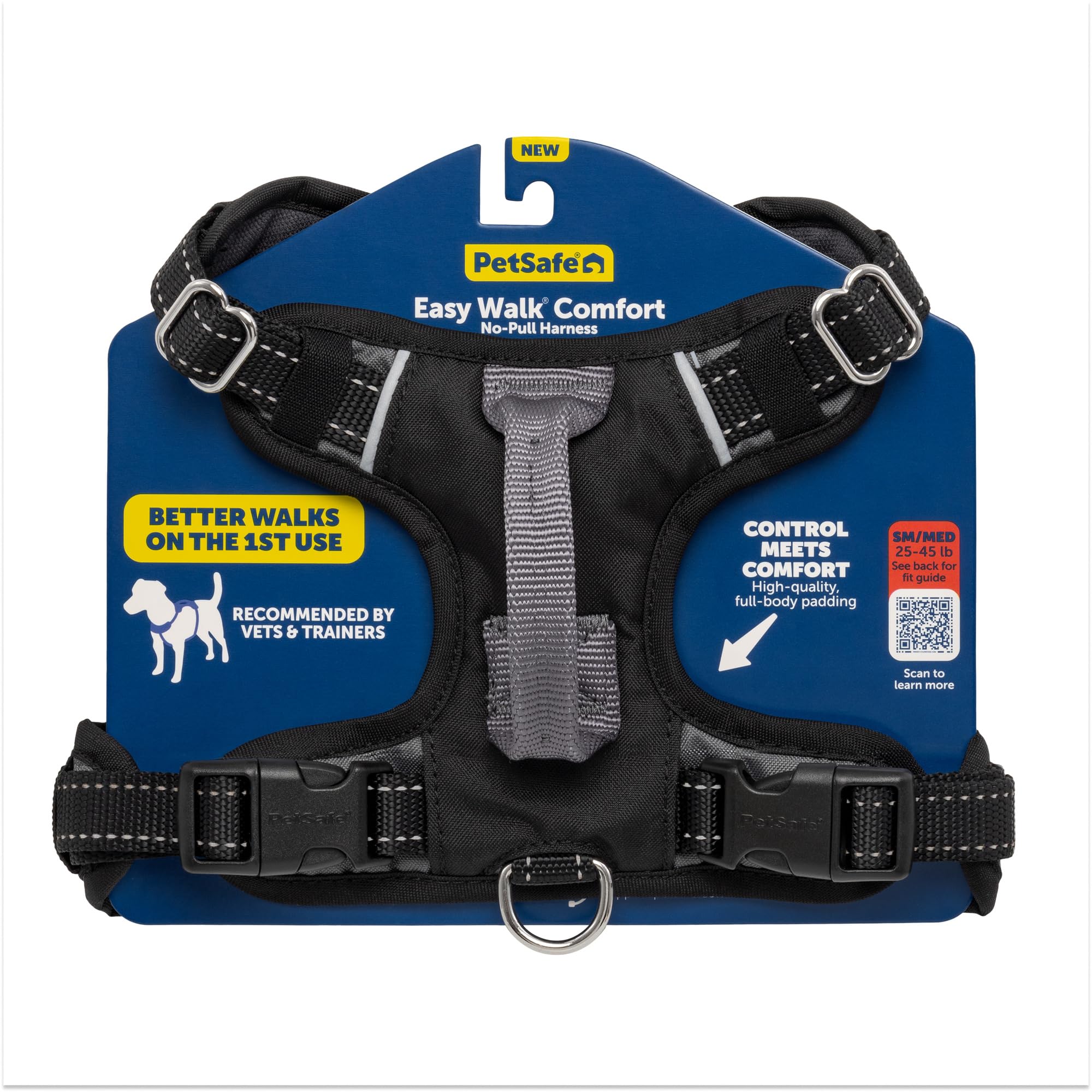 Harnais PetSafe Easy Walk anti-traction, vue avant, confort et contrôle lors des promenades.