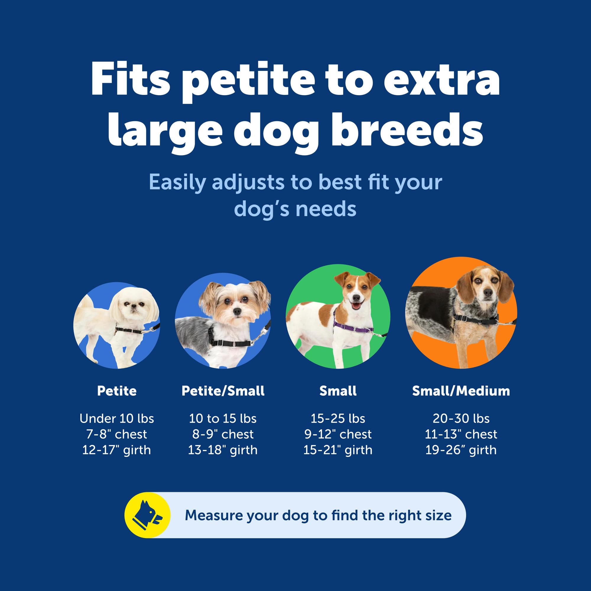 PetSafe Easy Walk intègre des boucles Quick-Snap pour un enfilage facile.