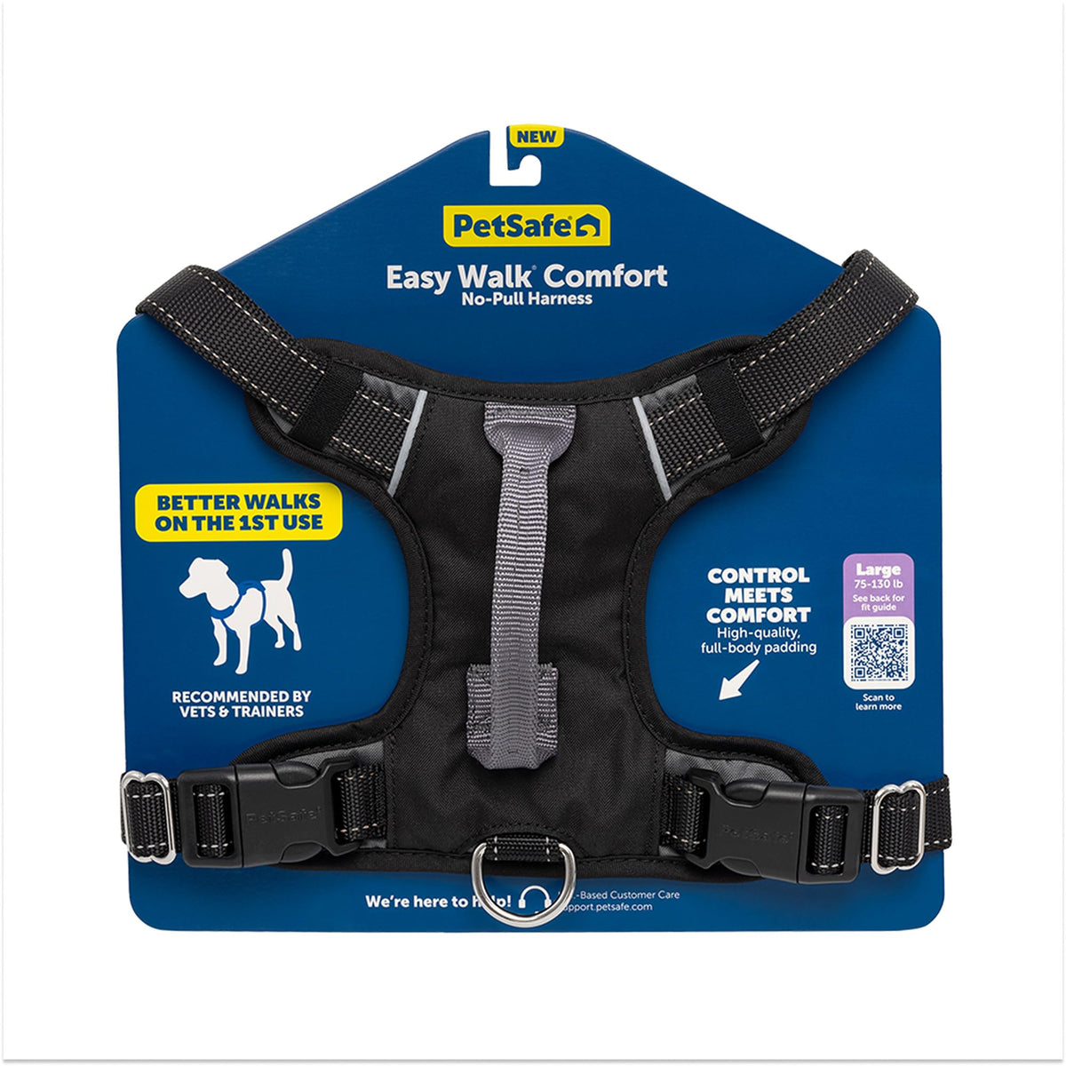 Harnais PetSafe Easy Walk Comfort, devant, réduction du tirage.