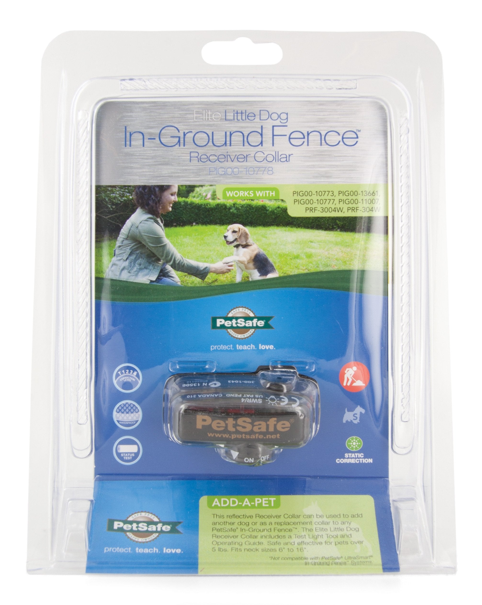 Collier PetSafe Elite étanche pour petit chien, conçu pour l'extérieur.