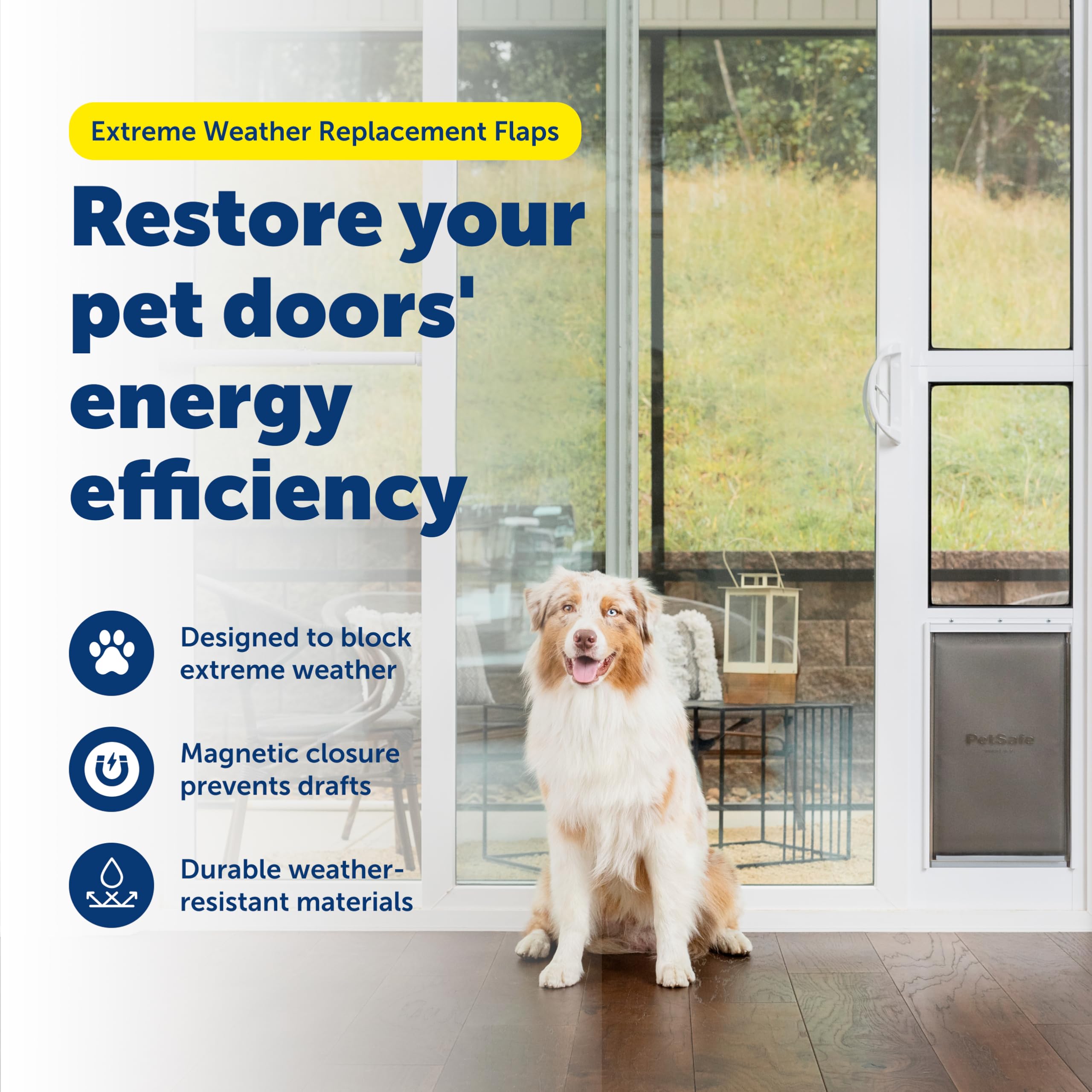 Volets PetSafe Extreme Weather, remplacement: réduction des courants d'air et confort intérieur.