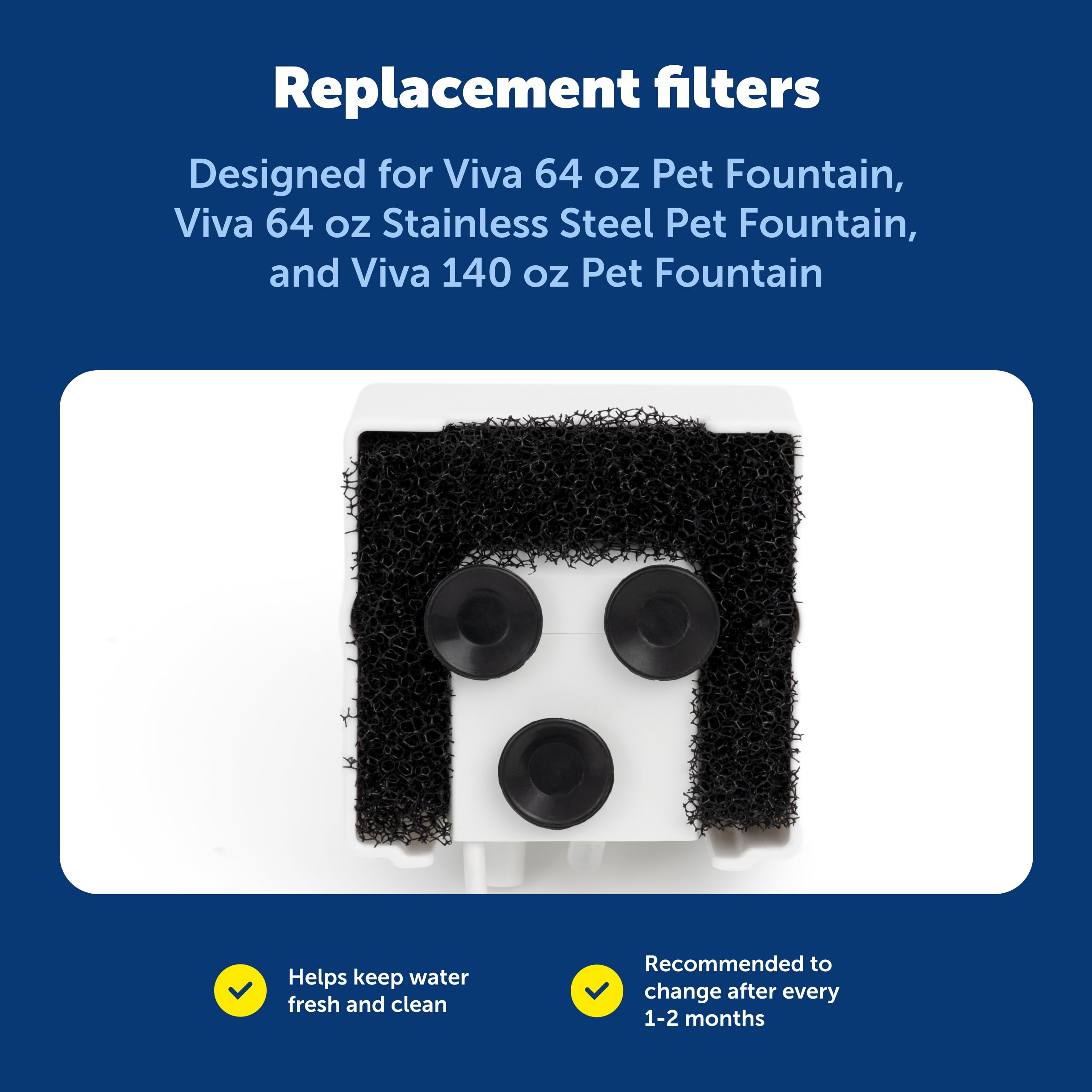PetSafe filtre-mousse pour fontaine nettoyage eau fraîche: débris et poils réduits