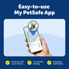 Collier PetSafe Guardian GPS imperméable et confortable pour sorties.