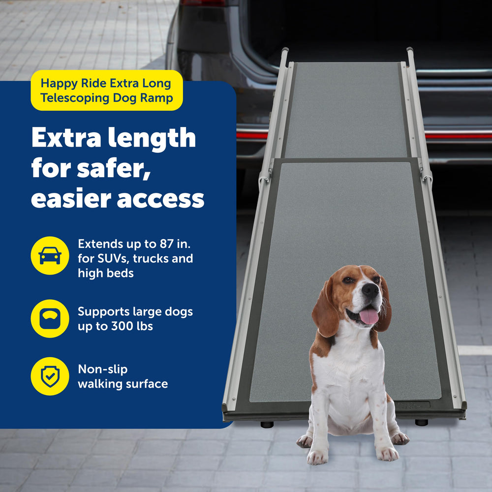 Surface anti-glisse et rails, marche sûre pour votre chien avec Petsafe Happy Ride.