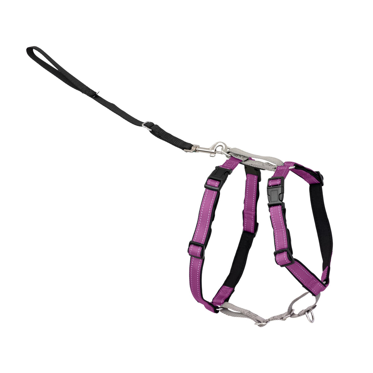 PetSafe 3-en-1 harnais avec attache devant pour réduire les tirages lors des promenades.