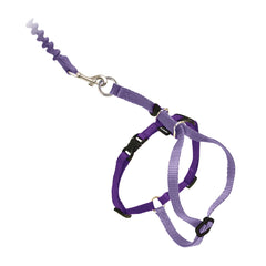 Harnais PetSafe pour chat avec longe bungee lilas, promenades plus sûres.