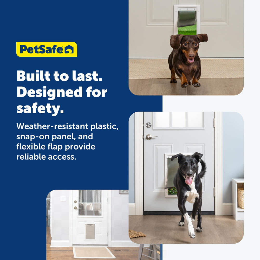 Installation universelle PetSafe sur porte bois, PVC ou métal.