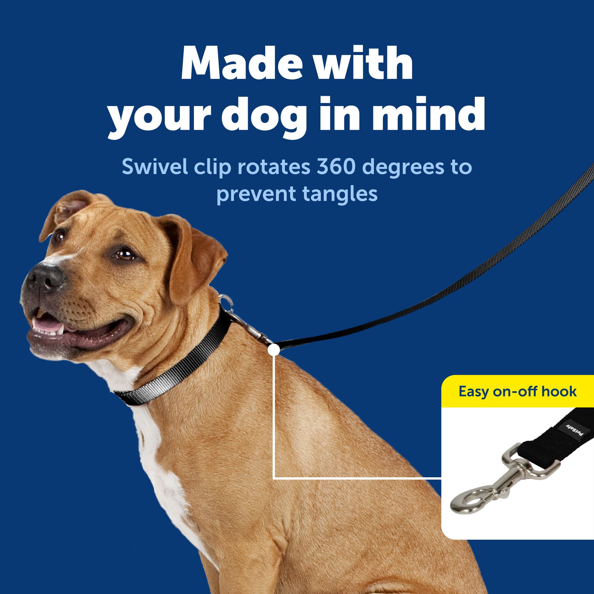 PetSafe laisse nylon design classique noir, utilisation quotidienne confortable