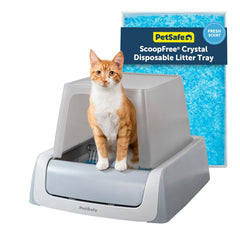PetSafe Legacy ScoopFree Crystal Pro front-entry litière, nettoyage sans effort après chaque passage du chat.