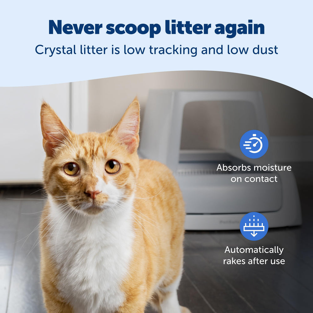 Poussière faible avec PetSafe Crystal Pro, traînage réduit sur le sol.
