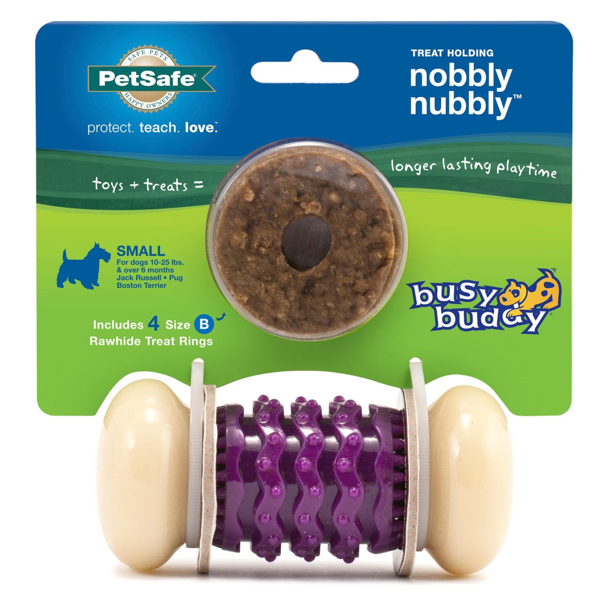 PetSafe Nobbly Nubbly avec noyau nylon robuste pour mastiquer durable.
