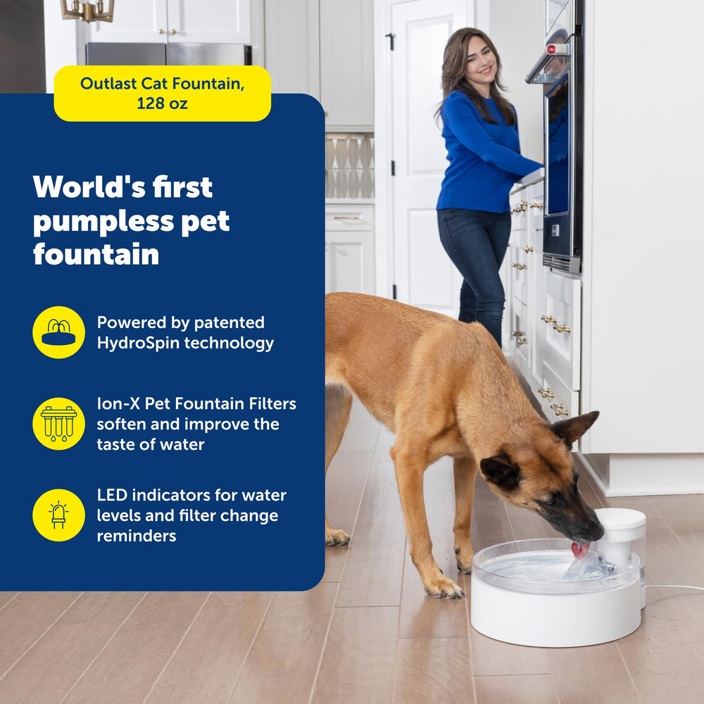 PetSafe Outlast fontaine-chat HydroSpin, circulation continue sans pompe.
