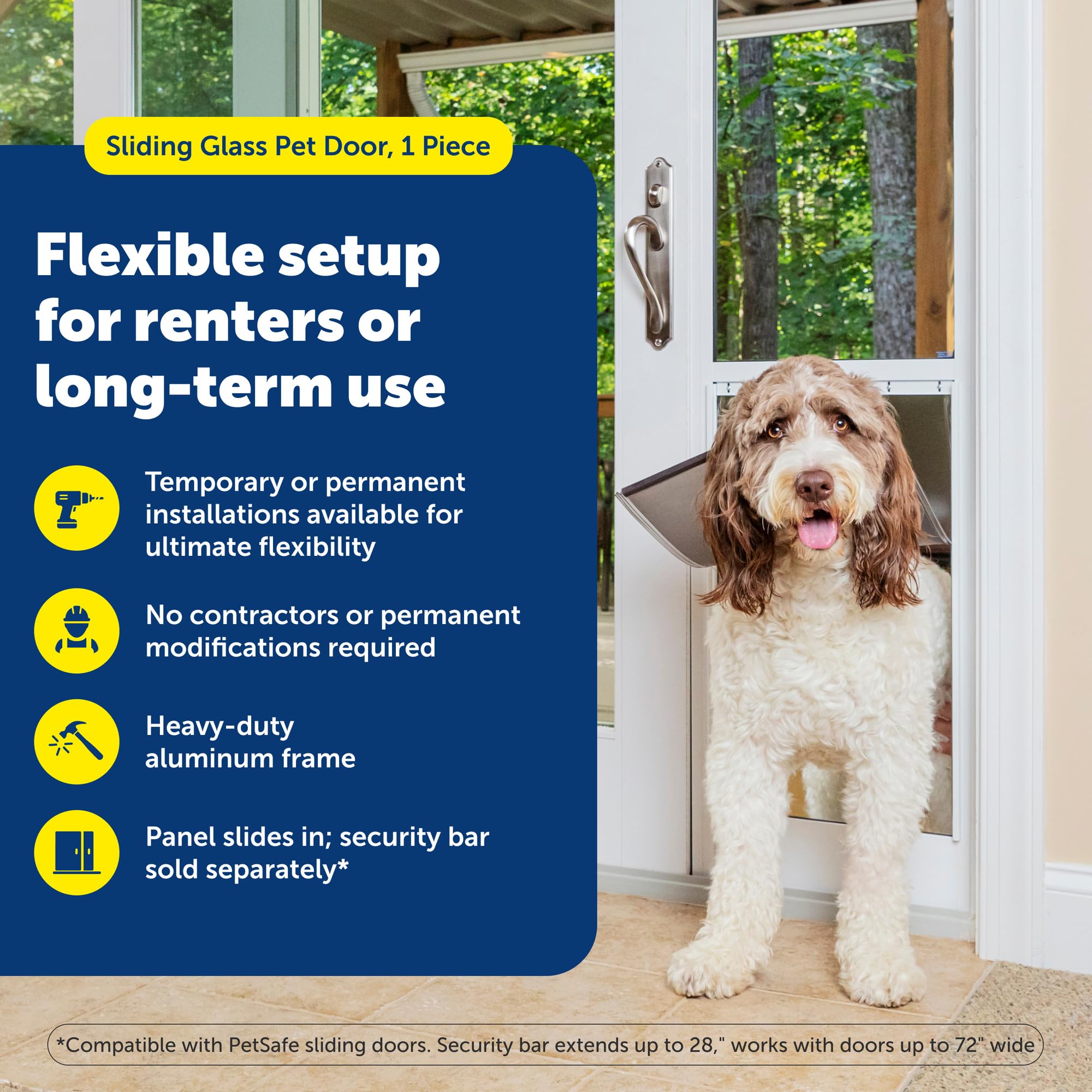 Panneau de fermeture amovible PetSafe pour un contrôle simple.
