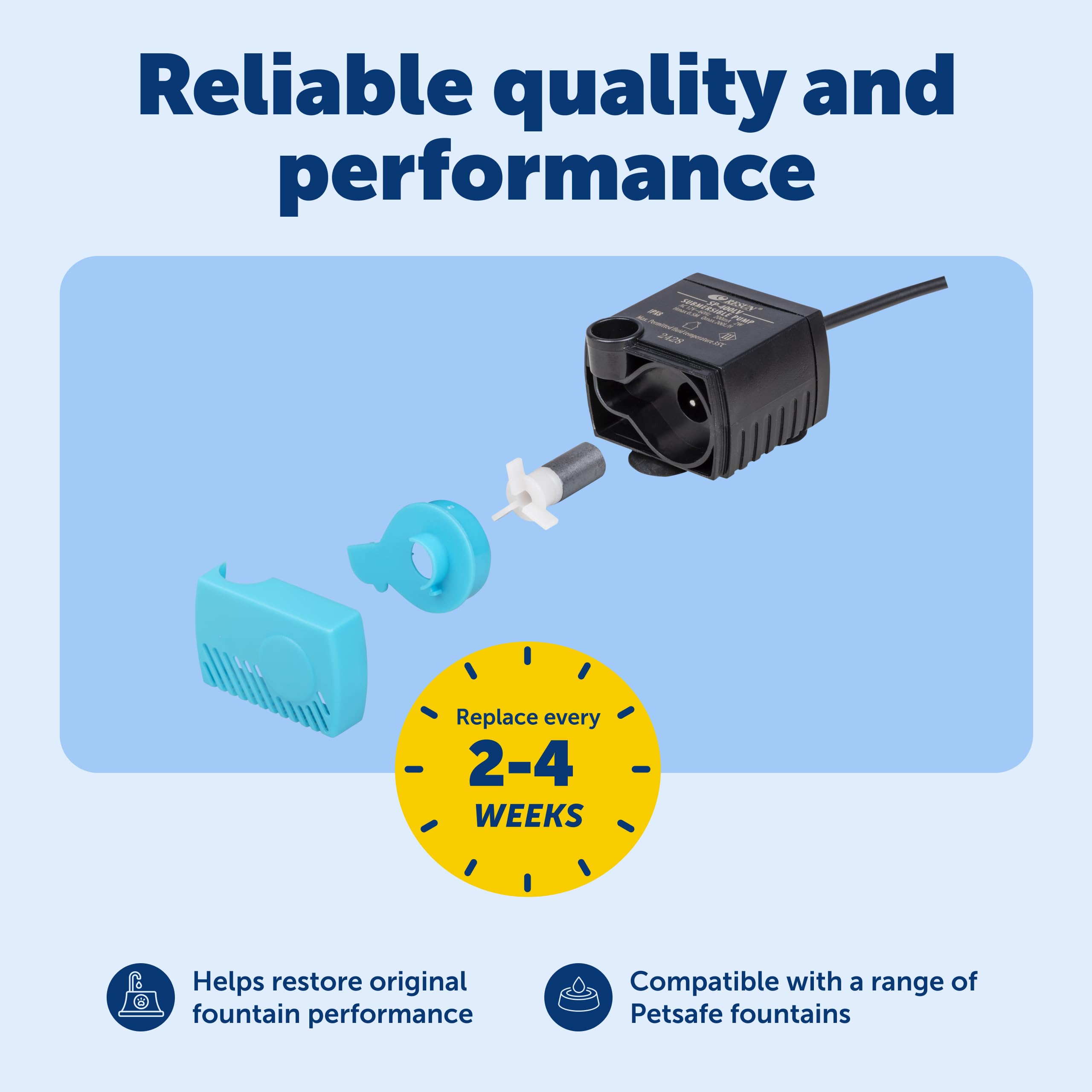 Pompe PetSafe compatible Drinkwell inox, intégration simple.