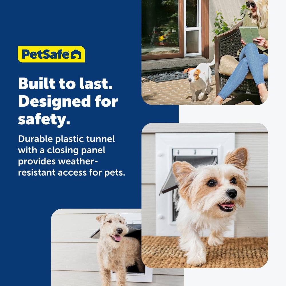 Porte murale PetSafe installée dans un mur intérieur.