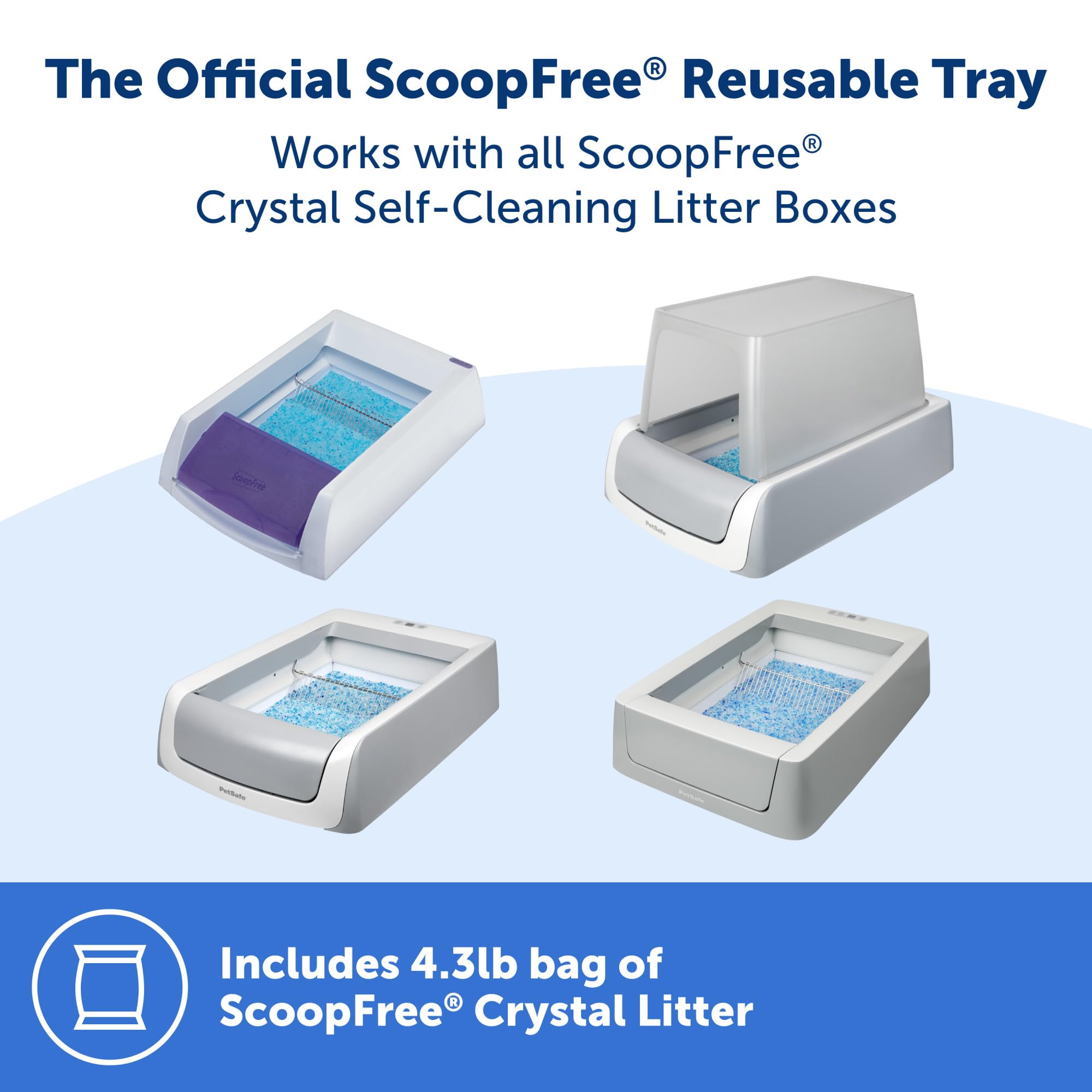 PetSafe ScoopFree cristal-litière absorption rapide pour un espace propre.