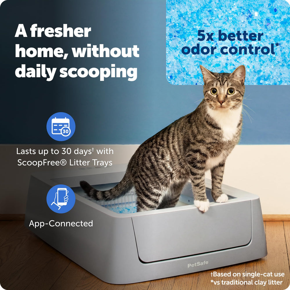 PetSafe ScoopFree Crystal, capteur de mouvement pour un nettoyage sans effort.