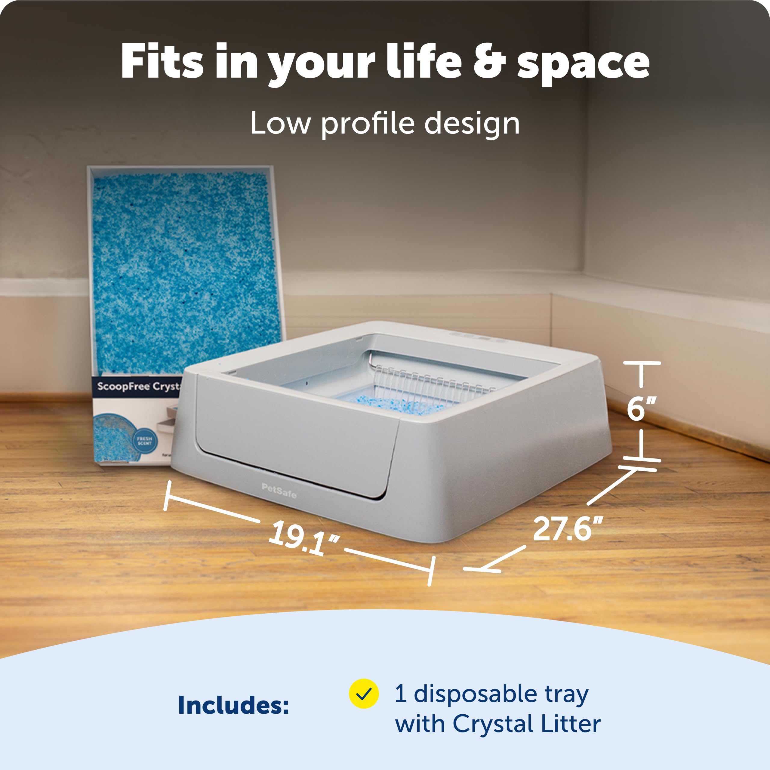 PetSafe ScoopFree Crystal, compteur de santé pour suivre l’usage du bac.