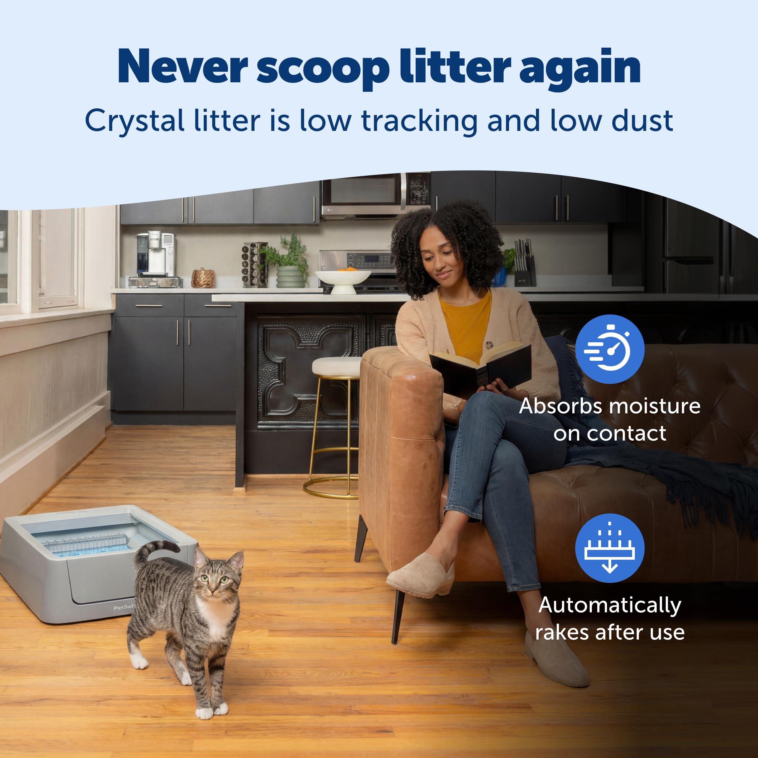 PetSafe ScoopFree Crystal, neutralisation des odeurs et maison plus fraîche.
