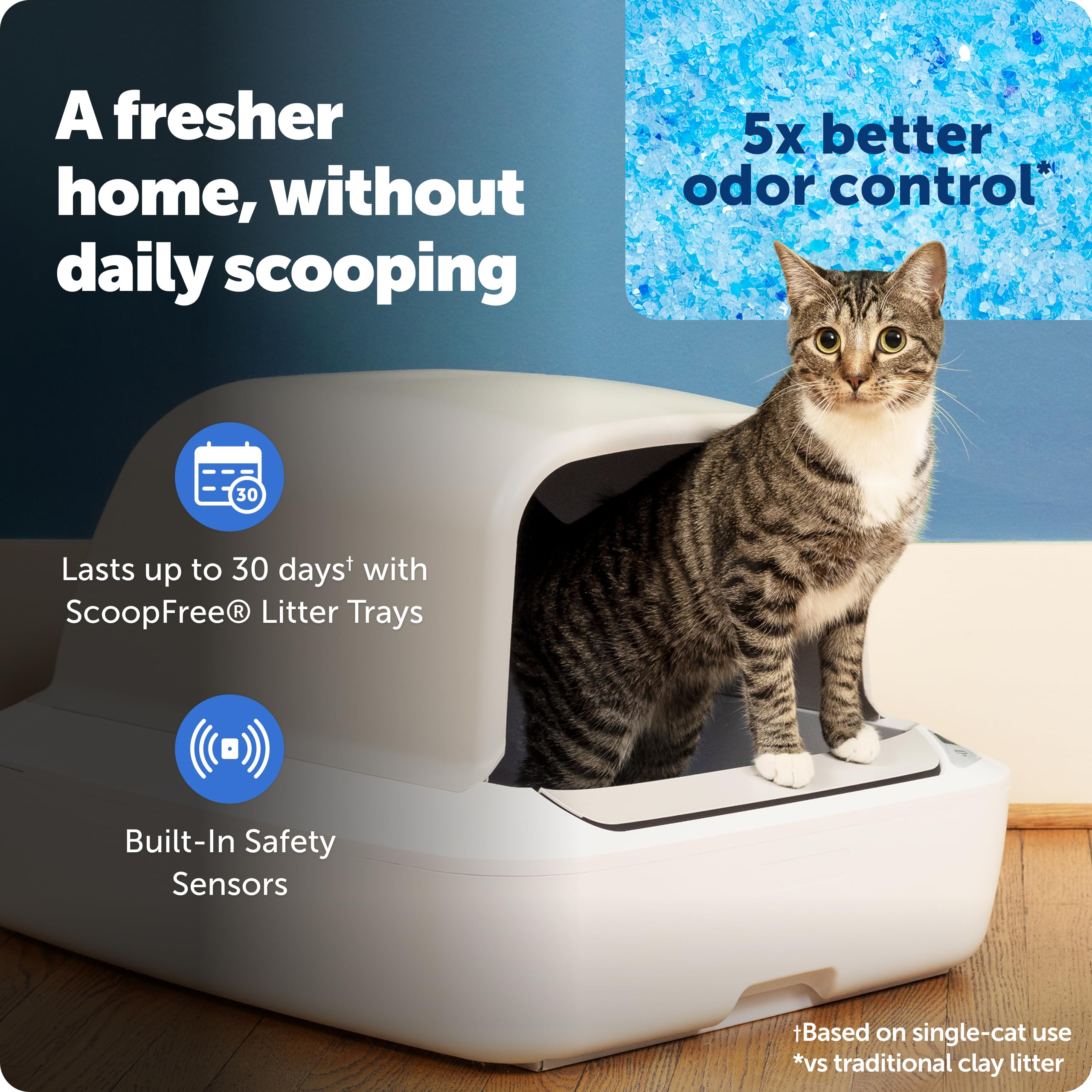 PetSafe ScoopFree Crystal Pro — capot-intime: intimité du chat et réduction des traces.