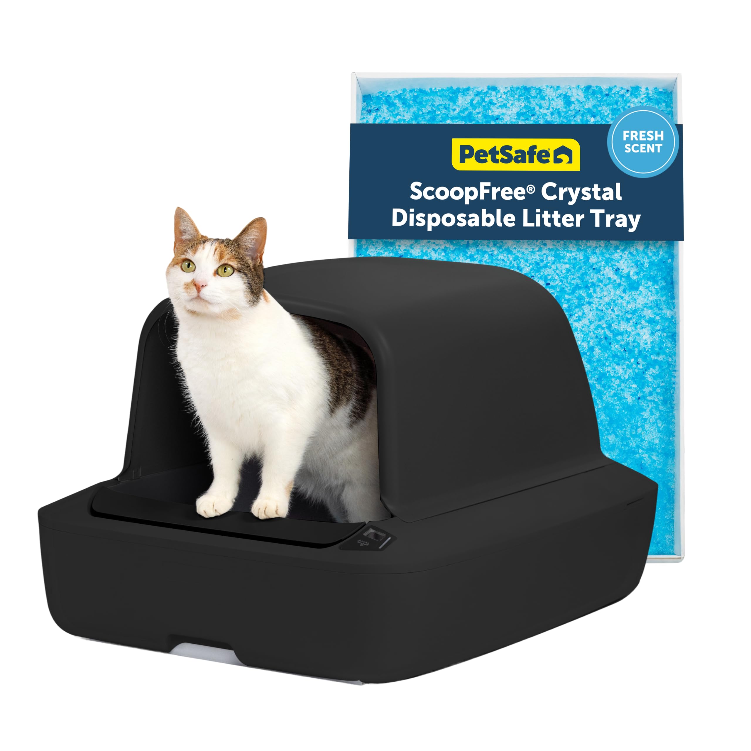 PetSafe ScoopFree Crystal Pro, litière avec enceinte avant pour plus d’intimité et propreté.