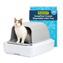 PetSafe ScoopFree Crystal Pro — plateau: absorption d'odeurs et nettoyage facilité.