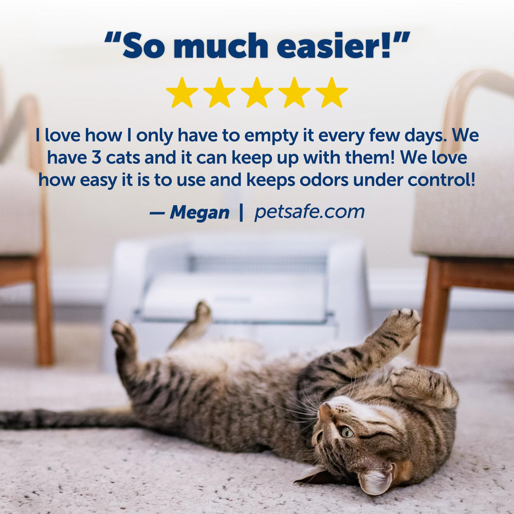 PetSafe ScoopFree: liners étanches et remplacement rapide sans fuite.