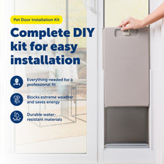 PetSafe silicone transparent, scellage efficace autour du cadre de porte.