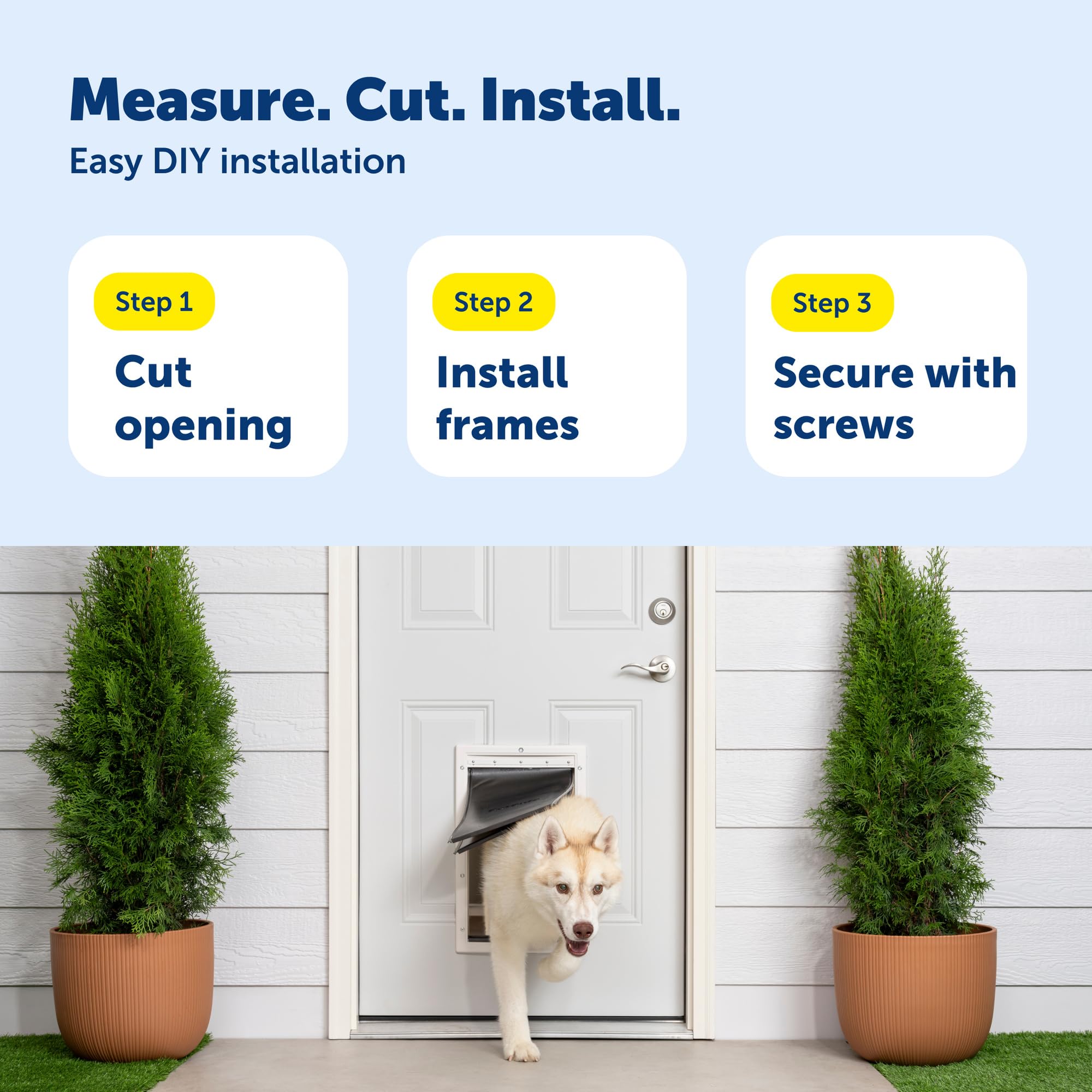 Porte Petsafe disponible en trois tailles pour s’adapter à votre animal.