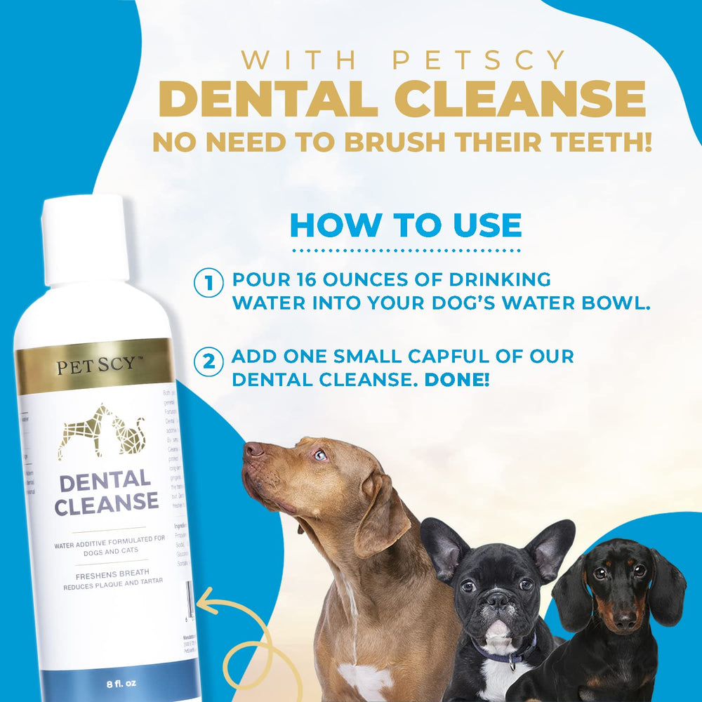 Petscy Dental Cleanse — haleine fraîche pour chiens et chats.
