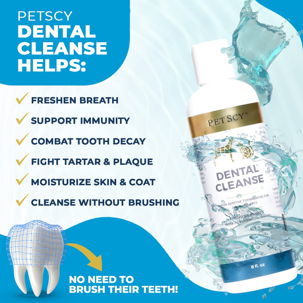 Petscy Dental Cleanse — réduction possible de la plaque et du tartre.