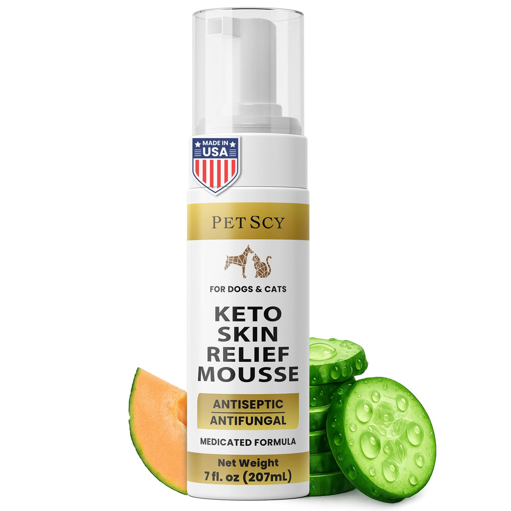 Petscy Keto Skin Relief Mousse – pompe pour une application facile sur la peau