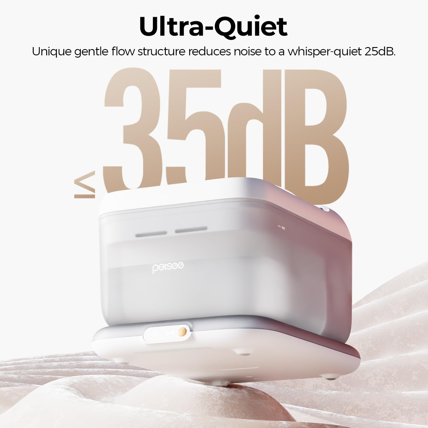 Capacité 4,5 L PETSEE, réduction des remplissages et eau disponible.