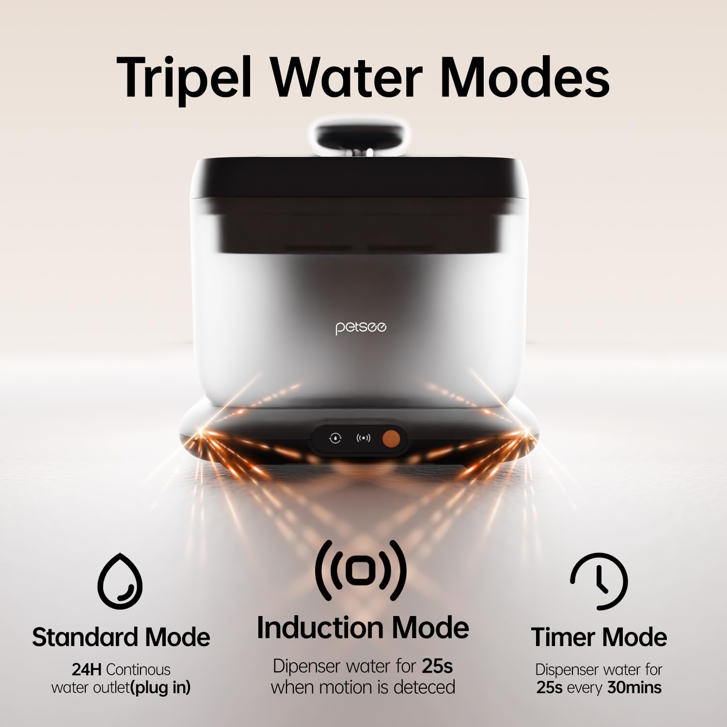 PETSEE modes Standard, Timer et Induction pour dispense adaptable
