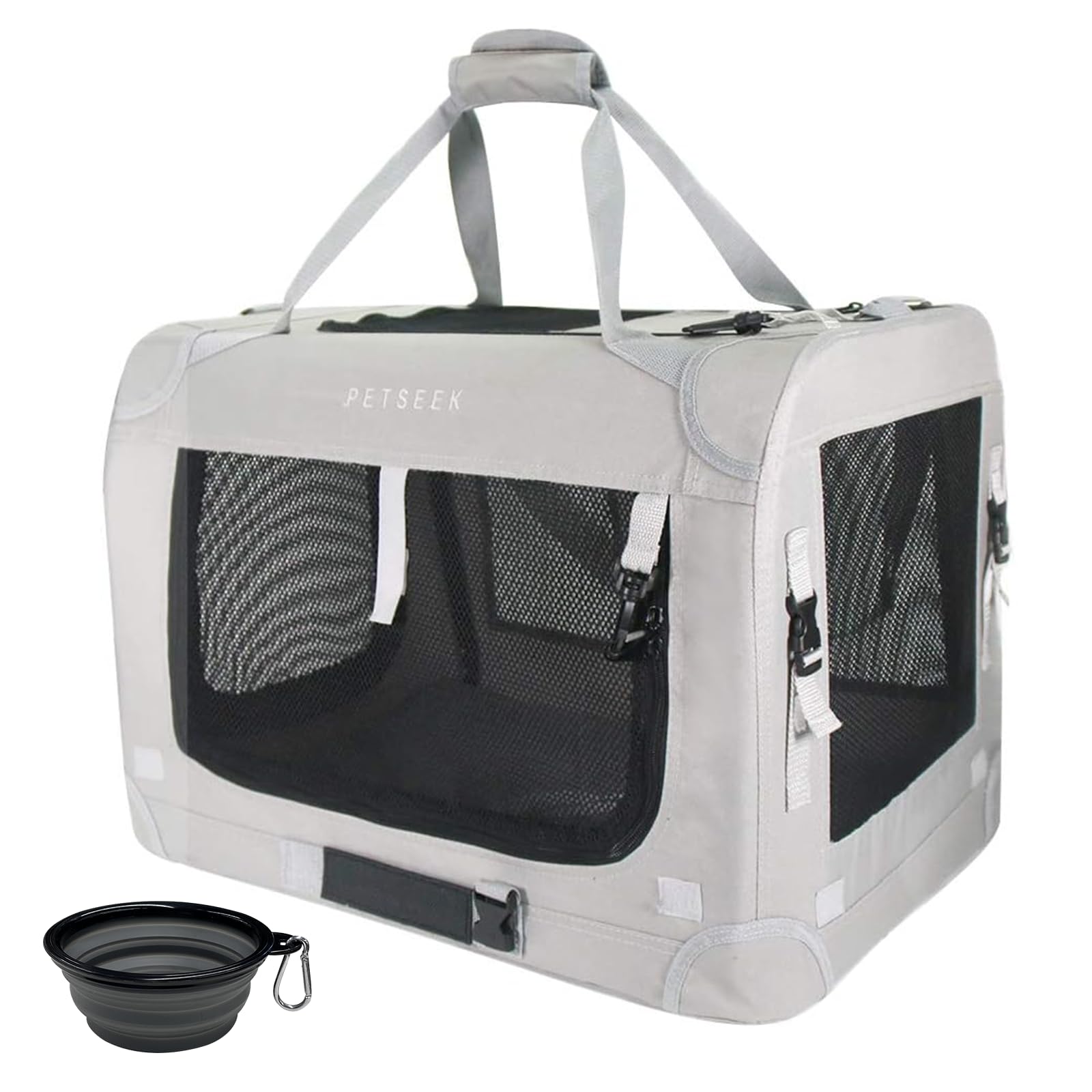 Petseek transporteur Extralarge avec ouverture haute pour un chargement rapide