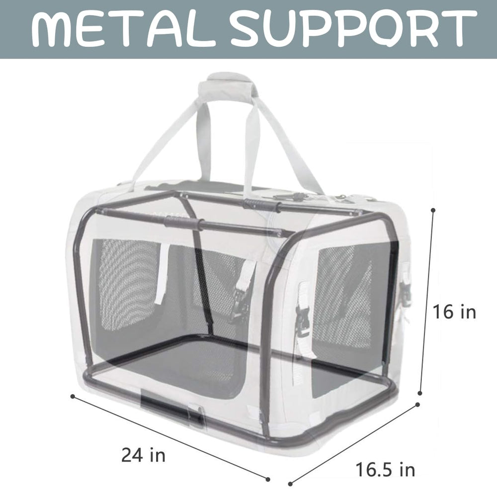 Petseek transporteur Extralarge avec structure métallique interne pour stabilité