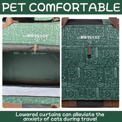Petseek sac chat extra-large, vue côté droit, accessibilité et stabilité en déplacement.