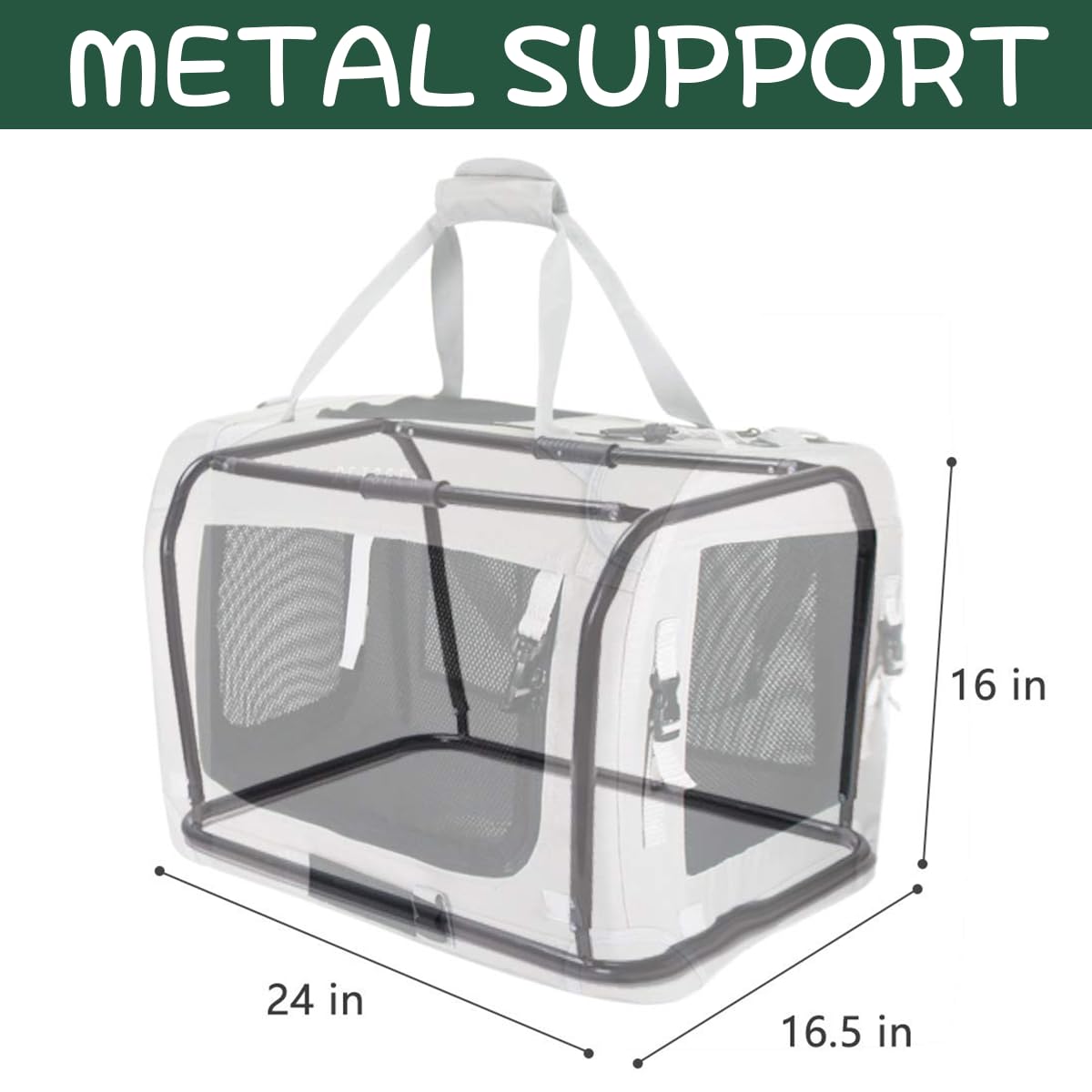 Petseek sac chat extra-large, vue côté gauche, ventilation efficace pour le confort.