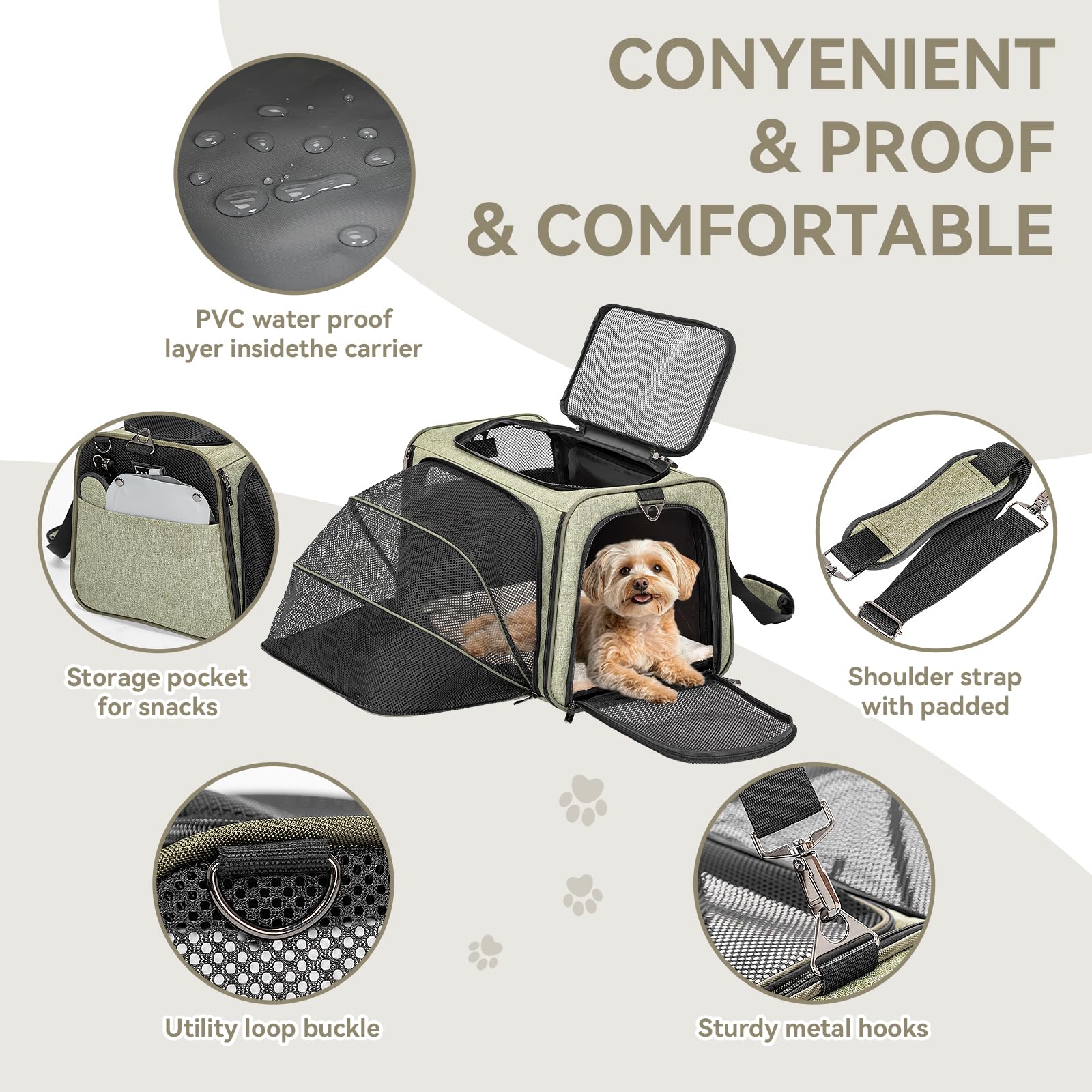 Transporteur Petsfit approuvé par les compagnies aériennes pour les voyages en cabine.