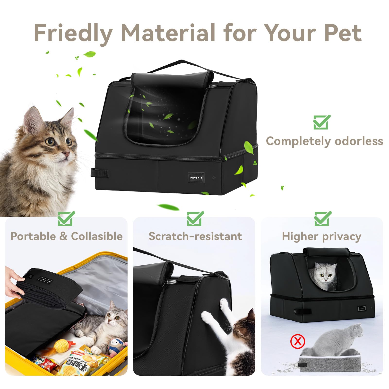 Petsfit rideau privé frontal, offre intimité et limite les éclaboussures.
