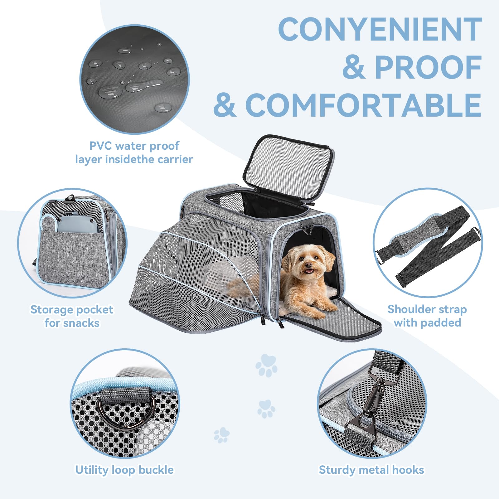 Petsfit multiples options de portage, faciles à utiliser en déplacement.