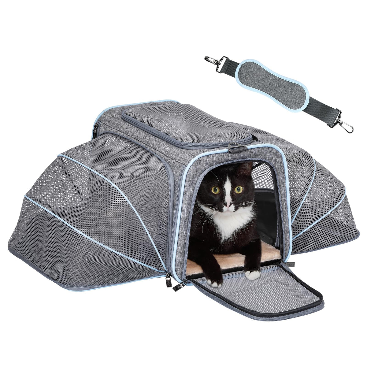 Petsfit porte-animal extensible, pratique pour les trajets en voyage.