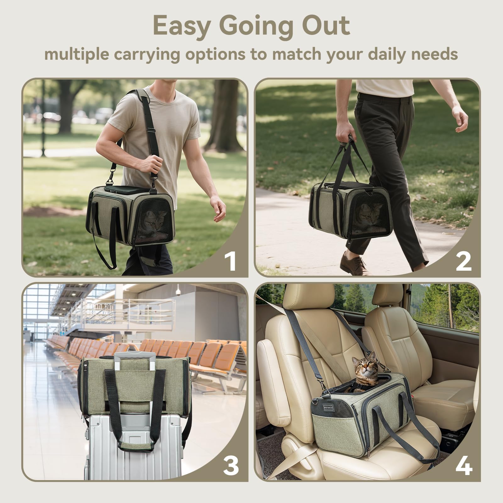 Porte-animal extensible Petsfit pour lapin, voyage pratique et sûr.