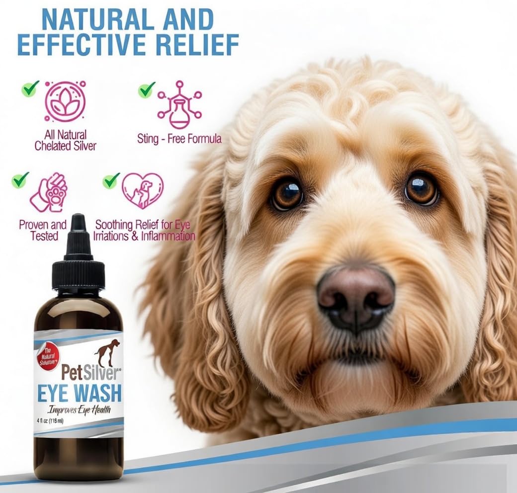 PetSilver bouteille de soin oculaire prête à l’emploi, pratique pour tous les chiens et chats.